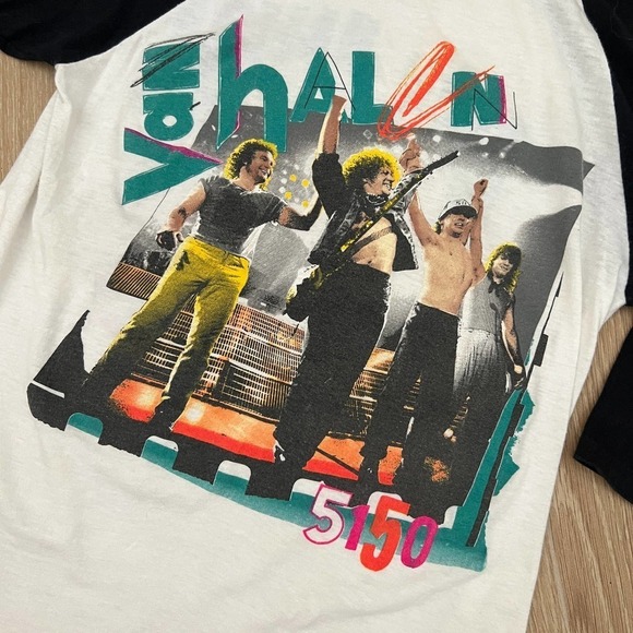 Vintage 1986 Van Halen 5150 Concert Raglan Band Tee - Picture 2 of 9